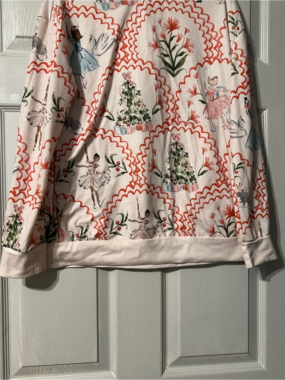 Unliste White and Pink Ballerina & Floral Long-Sleeve Top super comfortabe